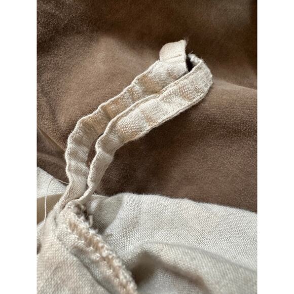Williams-Sonoma Home Velvet Linen Duvet Cover Full Queen taupe beige brown - Picture 8 of 15